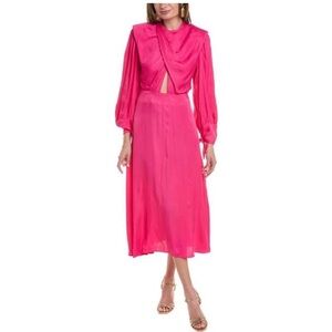 FARM Rio Vibrant Pink Midi Skirt